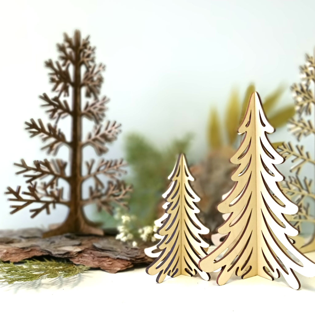 Miniature wooden trees