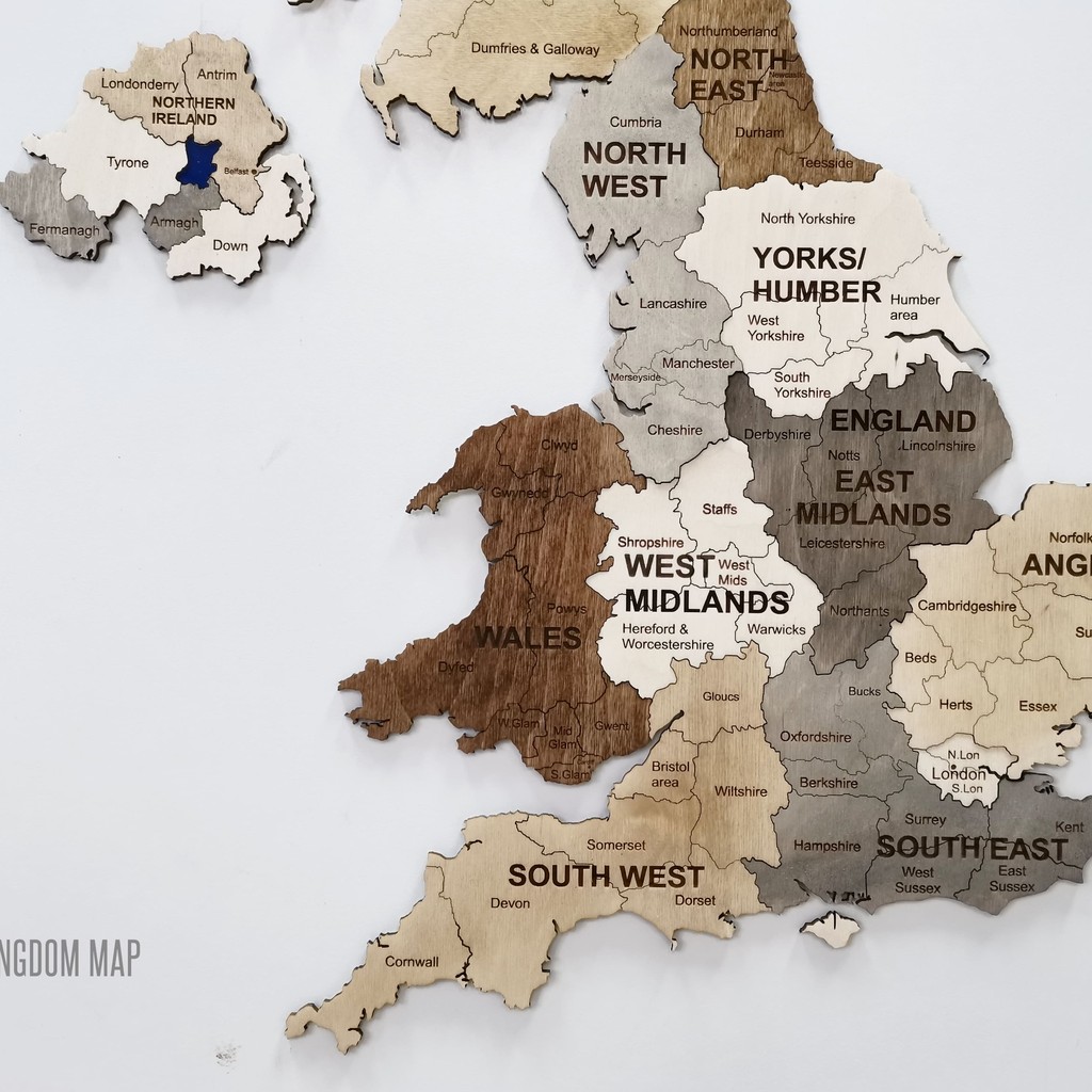 UNITED KINGDOM Map Puzzle – Unique Travel Map Wall Art