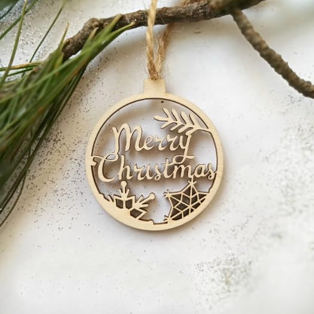 Unfinished Laser Cut Christmas Ornaments Set – Pack of 25