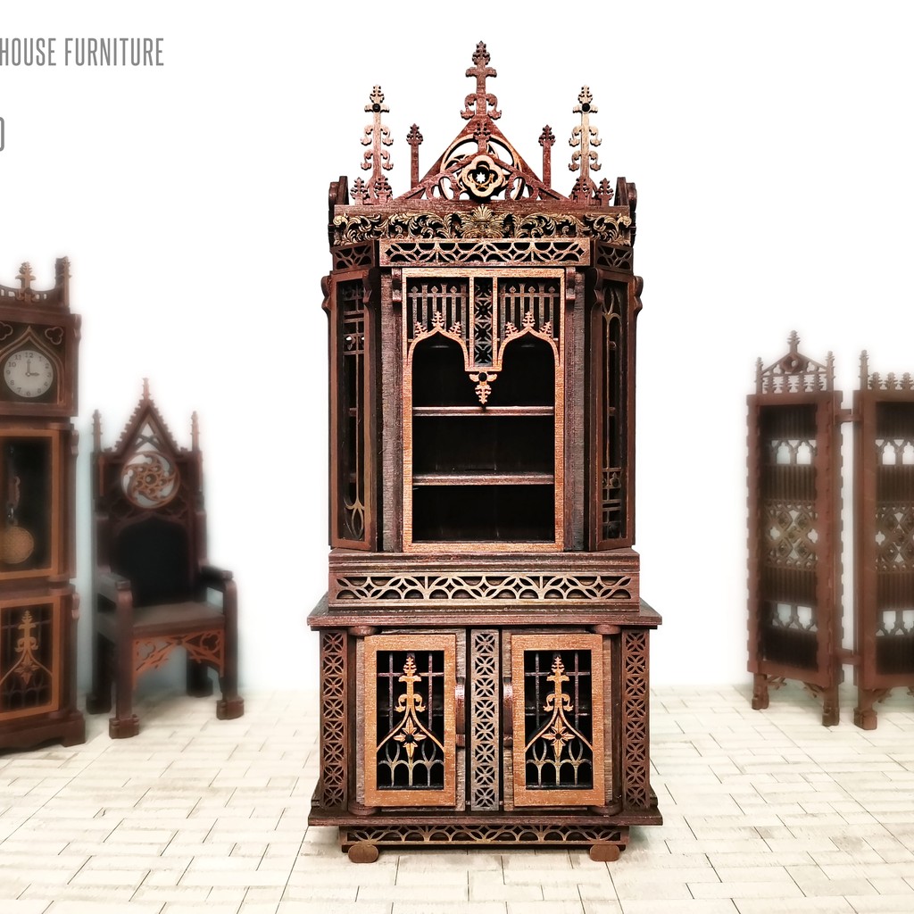 Gothic SIDEBOARD – Detailed Laser Cut Dollhouse Furniture