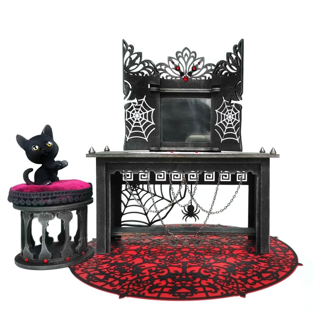 VANITY Vampire Pouf: Miniature Haunted Dollhouse Furniture
