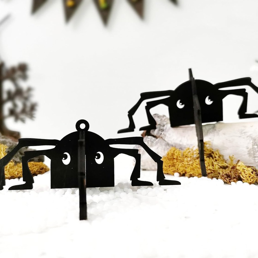 Halloween SPIDER Set 10 – Unfinished Laser Cut Wood Ornaments