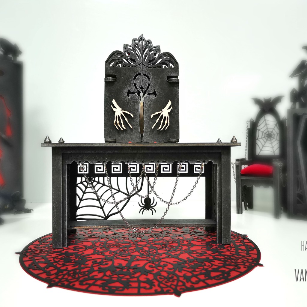 Vampire Vanity Table: Exclusive Haunted Dollhouse Furniture