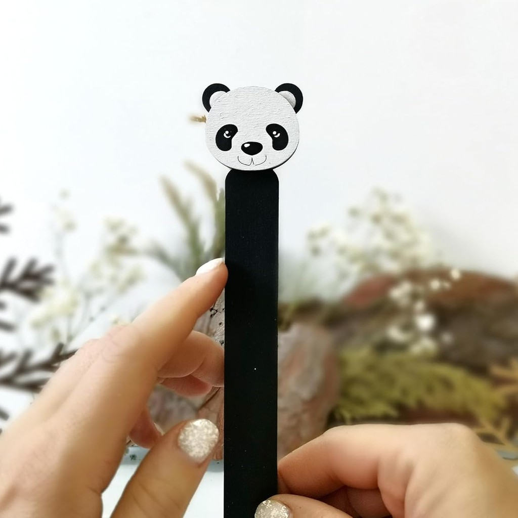 PANDA Bookmark – Hand-Painted Birch Plywood Bookmark