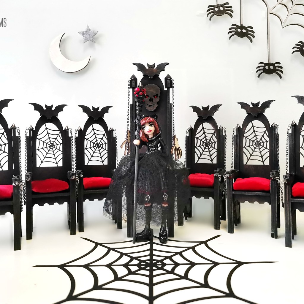 HAUNTED TRONE: Vampire-Inspired Miniature Throne for Dollhouses
