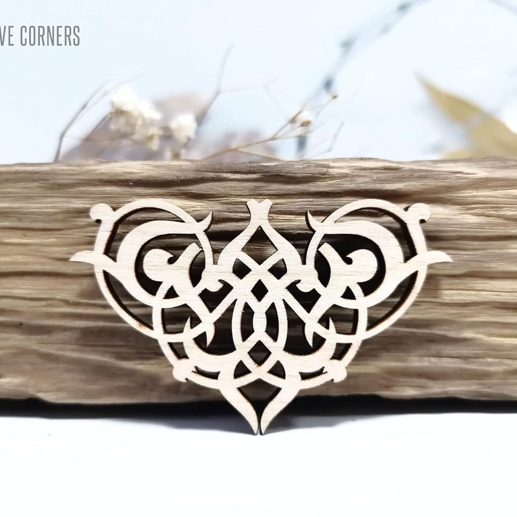 CORNER 8 Laser Cut Wood Ornaments – Set of 10 Decorative Elements