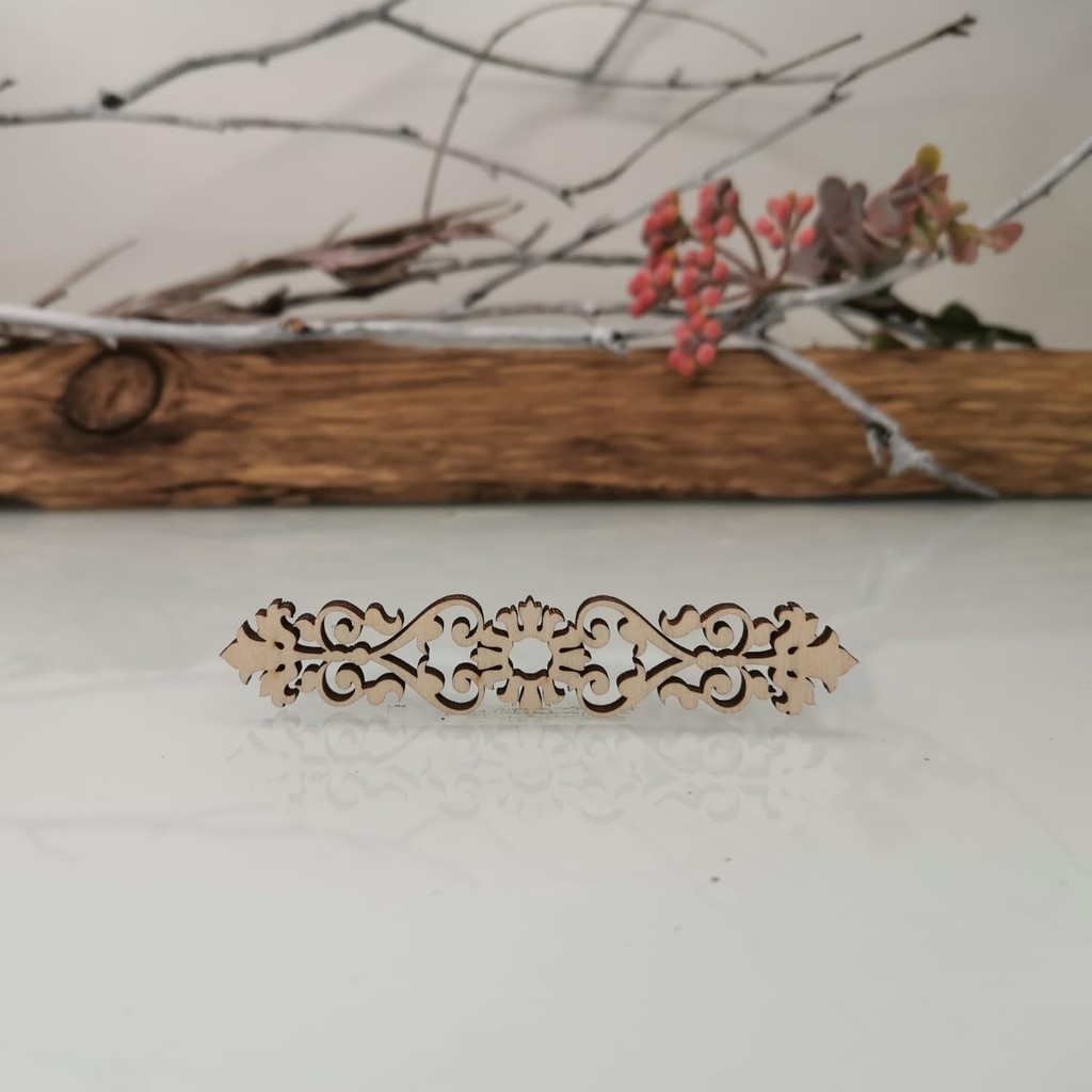 BORDER 21 Laser Cut Wood Ornaments – Victorian Lace Set of 20