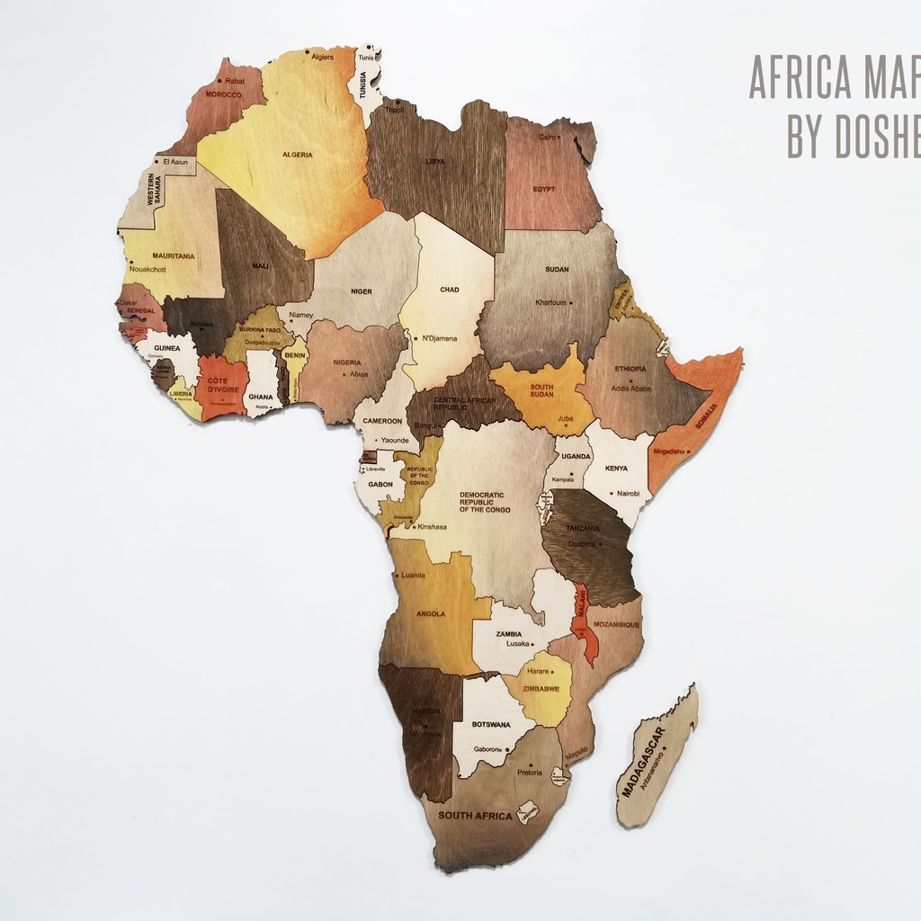 AFRICA MAP Puzzle – Unique Wall Decor for Home or Office
