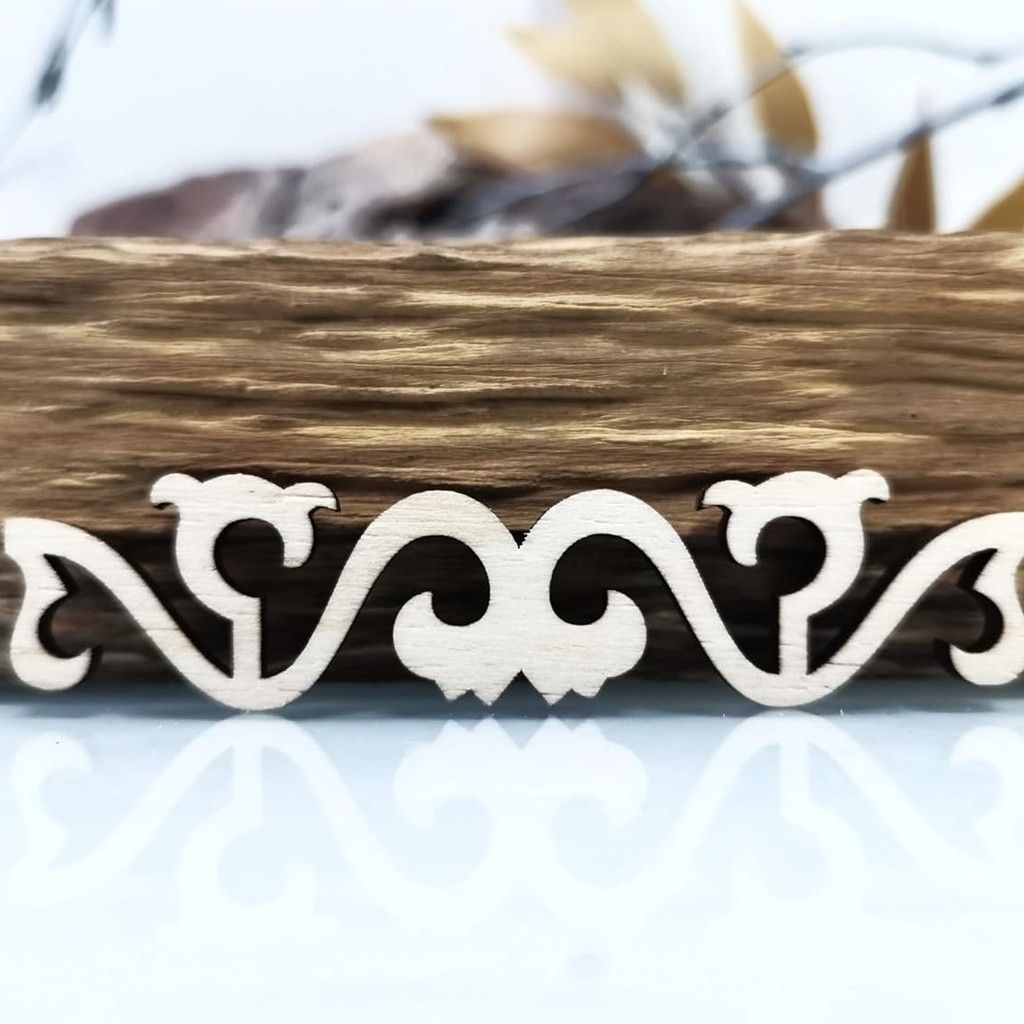 BORDER 13 Laser Cut Wood Ornaments – Set of 5 for Decor Projects