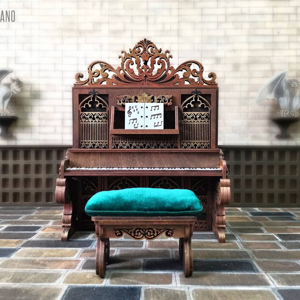 Gothic PIANO – Exclusive Dollhouse Furniture with Intricate Details