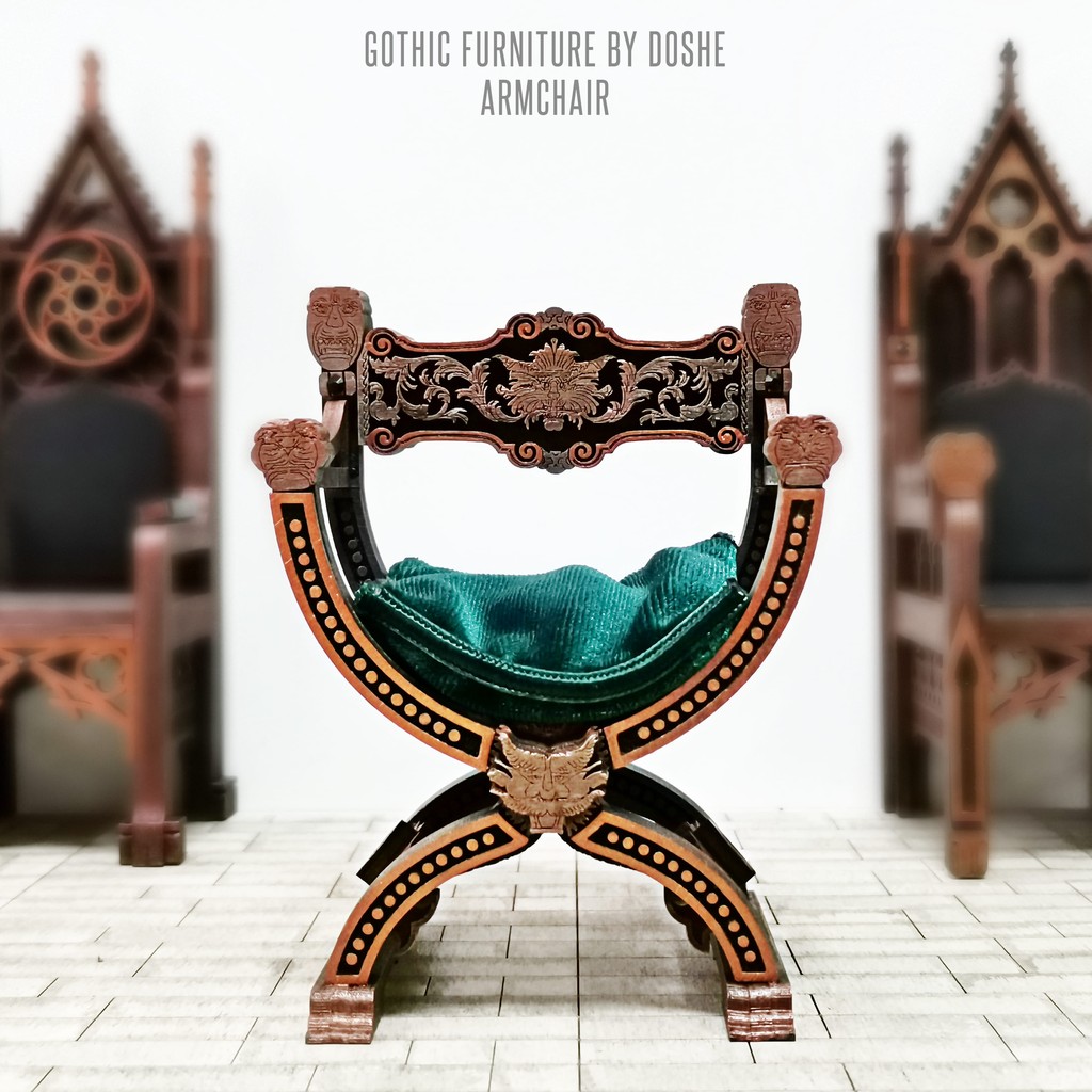 Gothic ARMCHAIR – Exclusive Dollhouse Furniture at Doshe.Store