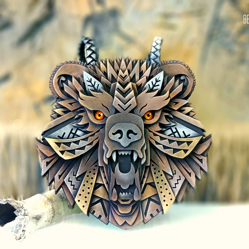 GRIZZLY BEAR Totem Ornament – Unique Spirit Animal Gift for Men