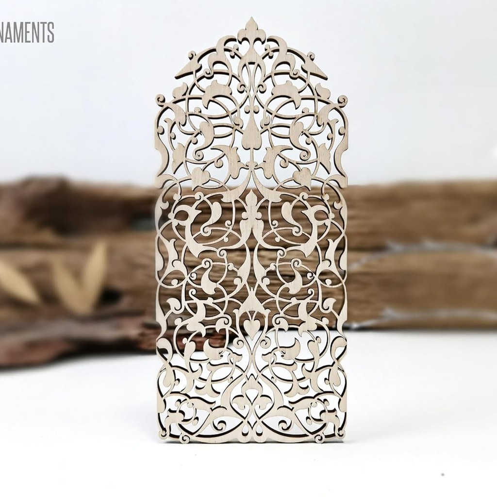 Laser Cut Wood Ornaments #9 (Set 3): Versatile Decor Elements