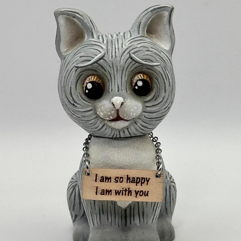 KITTEN FIGURINE - Handpainted Gift For Cat Lovers (#11)