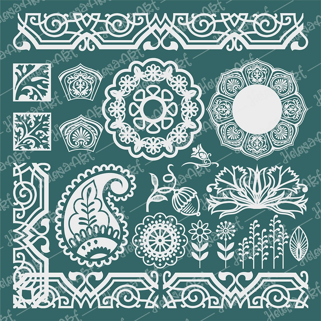 VECTOR ORNAMENT part 2: 164 Digital Vector Ornaments (7 Formats)