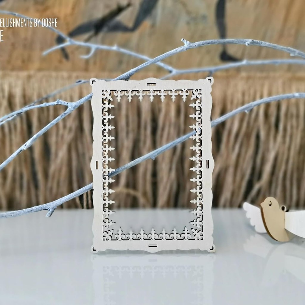 Intricate Wooden Frame for Scrapbook Embellishments (set9)