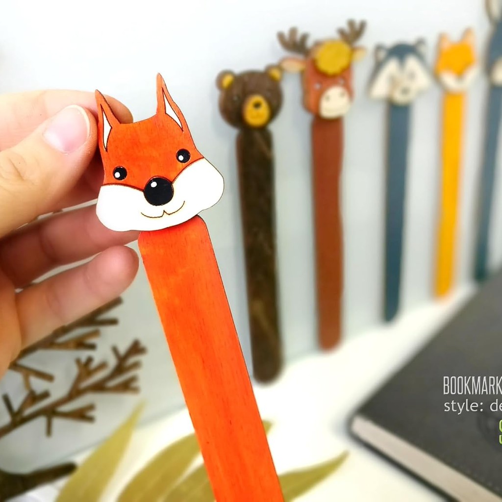 SQUIRREL Bookmark – Hand Painted Birch Wood Bookmark at Doshe.Store