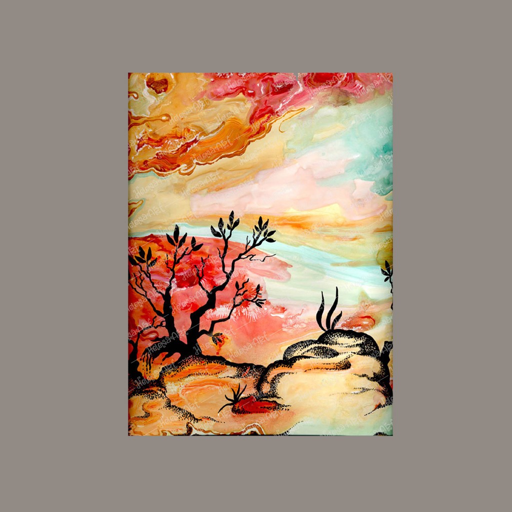 Vintage Watercolor Triptych: The Power of Life (Digital Download)