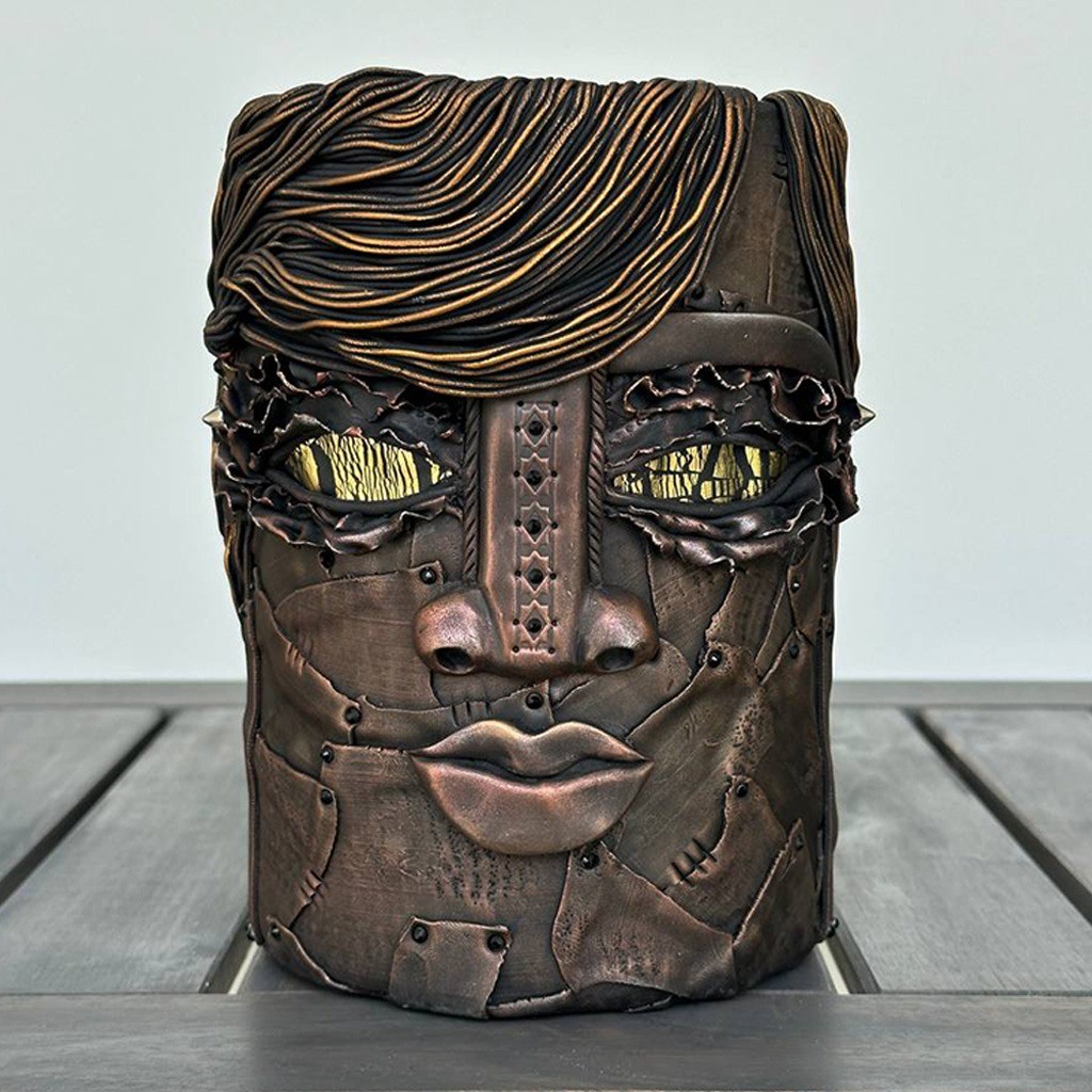 Vase Face 3: Handmade Glass & Polymer Clay Artwork at Doshe.Store