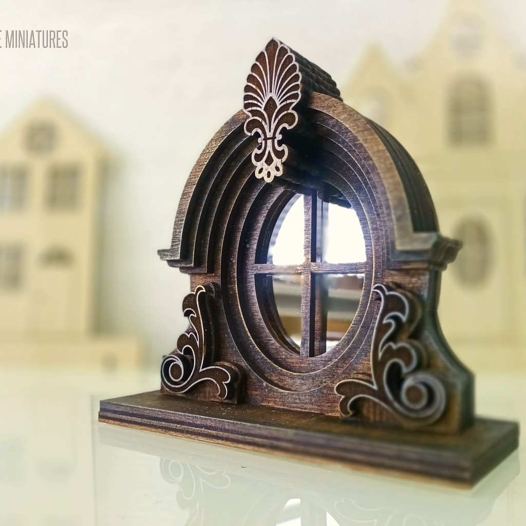 Victorian Dollhouse Window – Laser Cut Miniature for Custom Projects