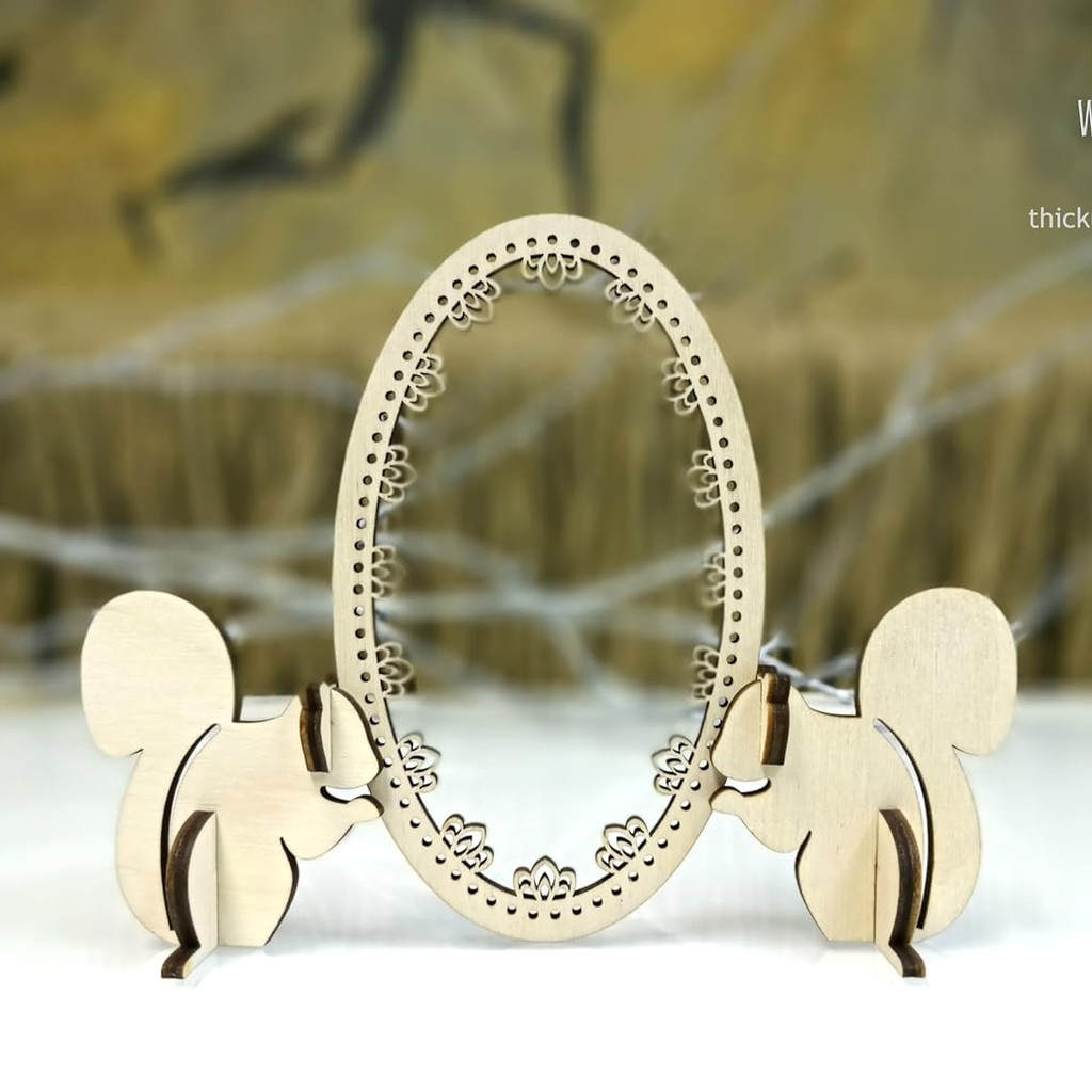 Intricate Scrapbook Wooden Frame (Set 9) – Elegant Craft Accessory