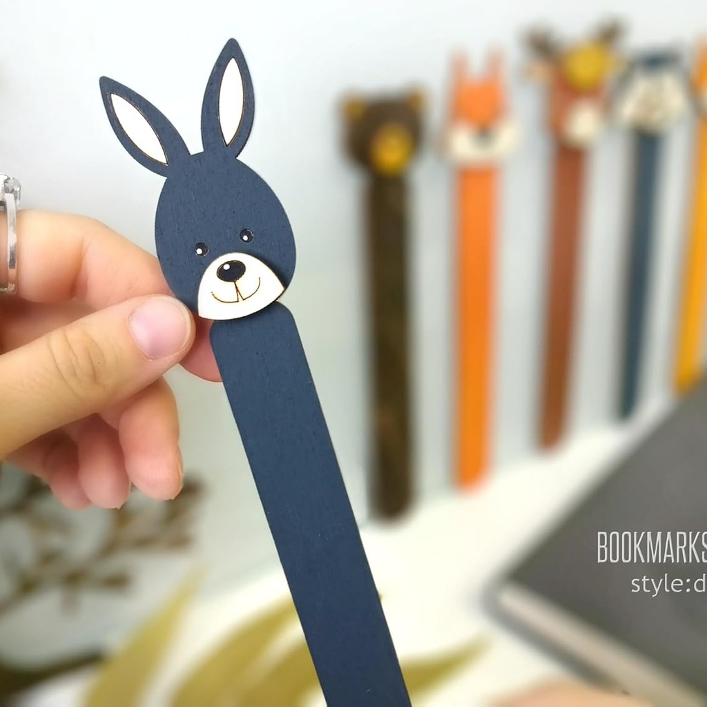 BUNNY Bookmark – Hand-Painted Wooden Bookmark for Book Lovers