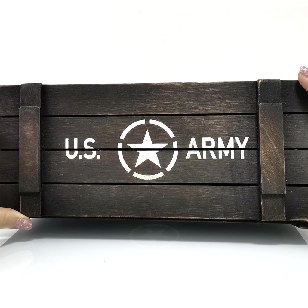 Military Storage Box: Precision Laser-Cut Wood for Stylish Storage