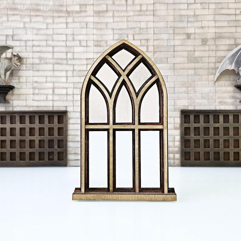 Gothic Dollhouse Window – Laser Cut Miniature by Doshe LLC