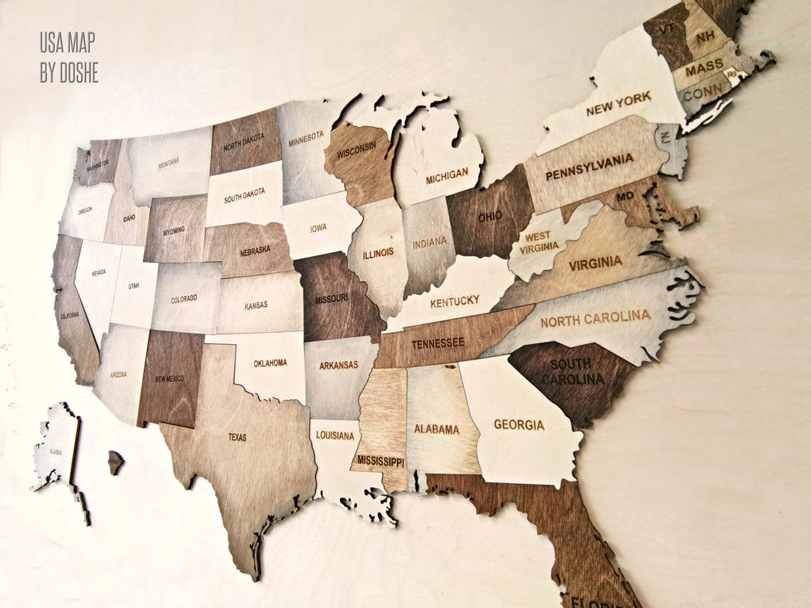 US MAP Puzzle - Push pin Travel map wall art — photo 3