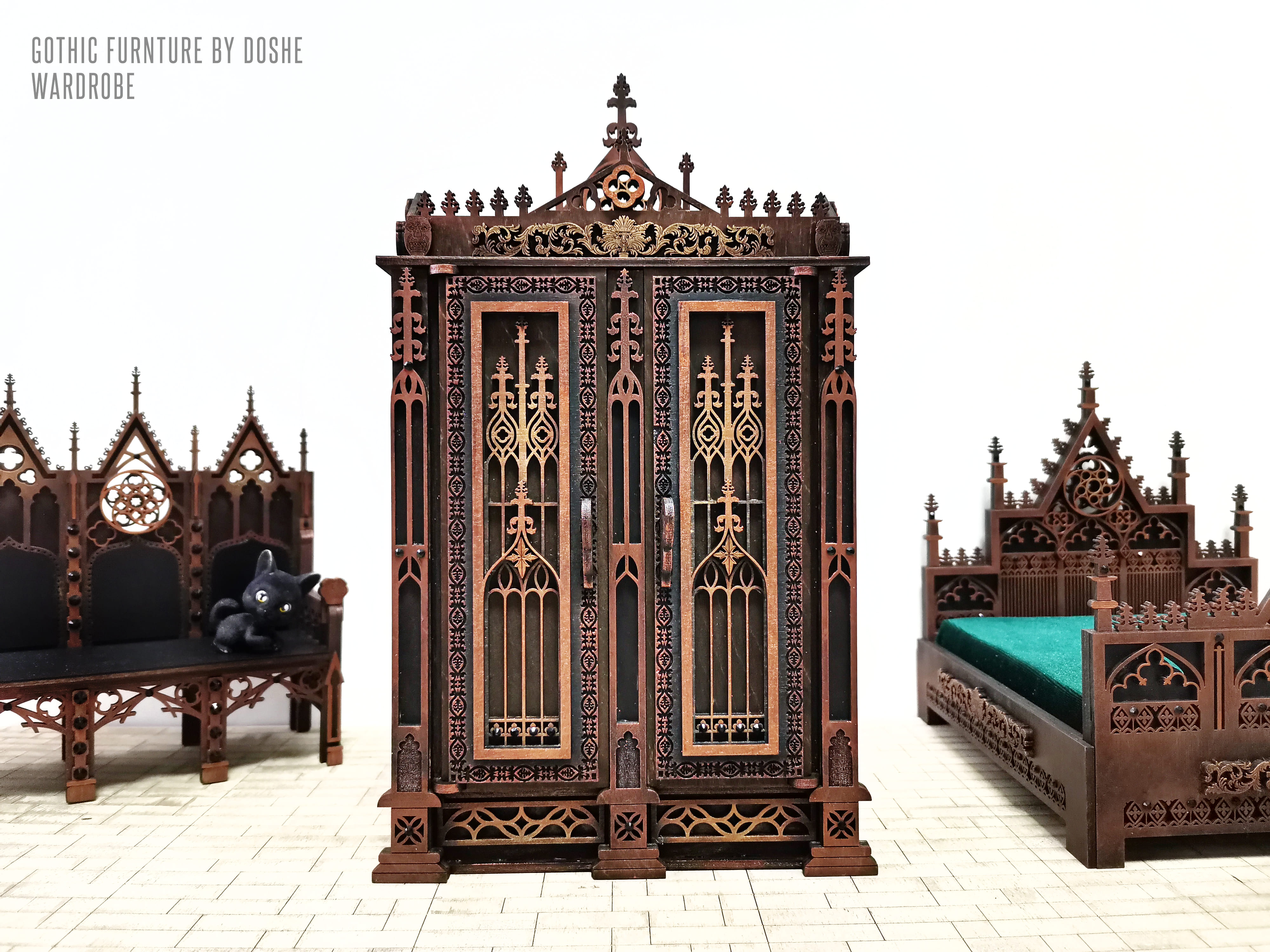 Gothic WARDROBE - Exclusive Dollhouse furniture