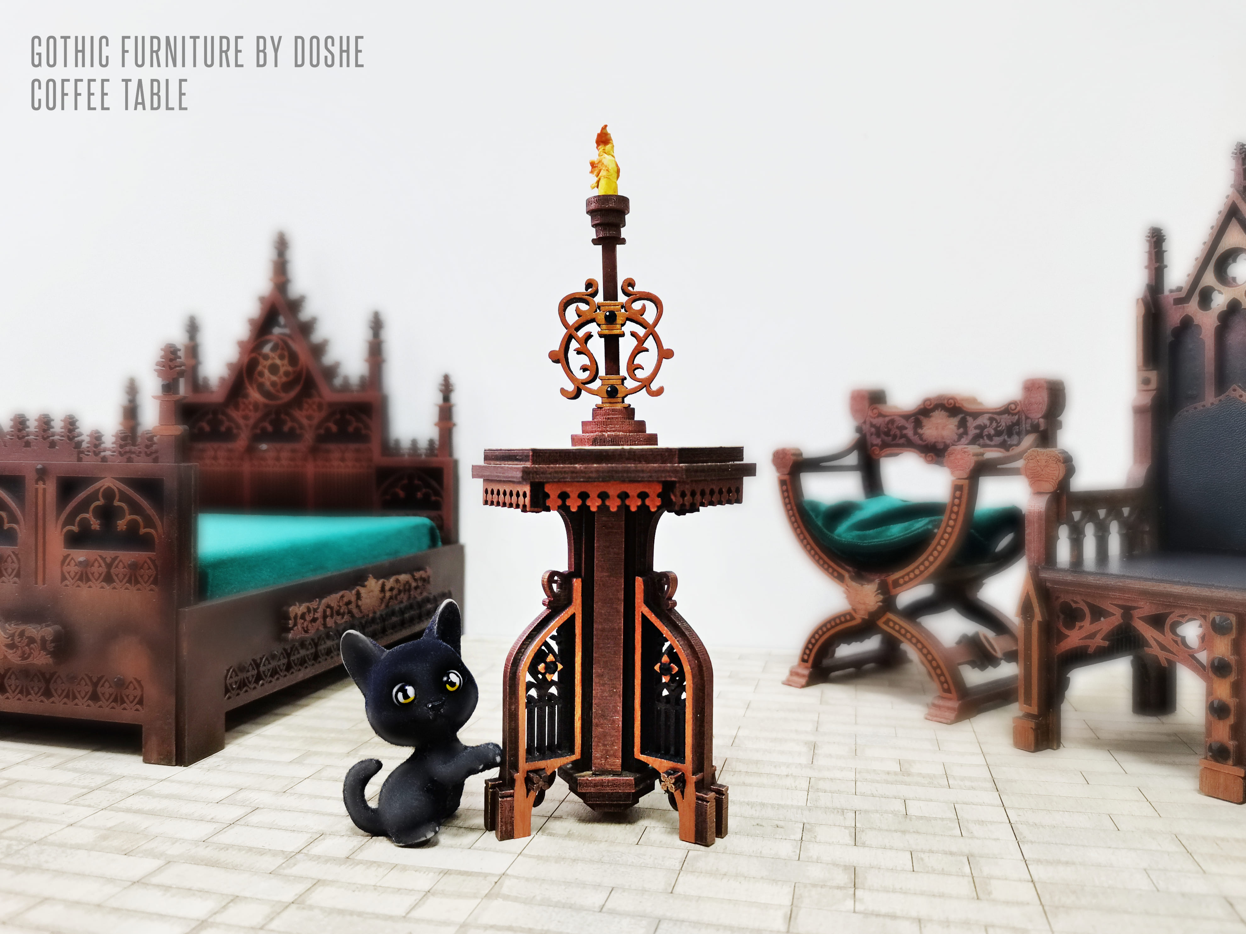 Gothic COFFEE TABLE - Exclusive Dollhouse furniture