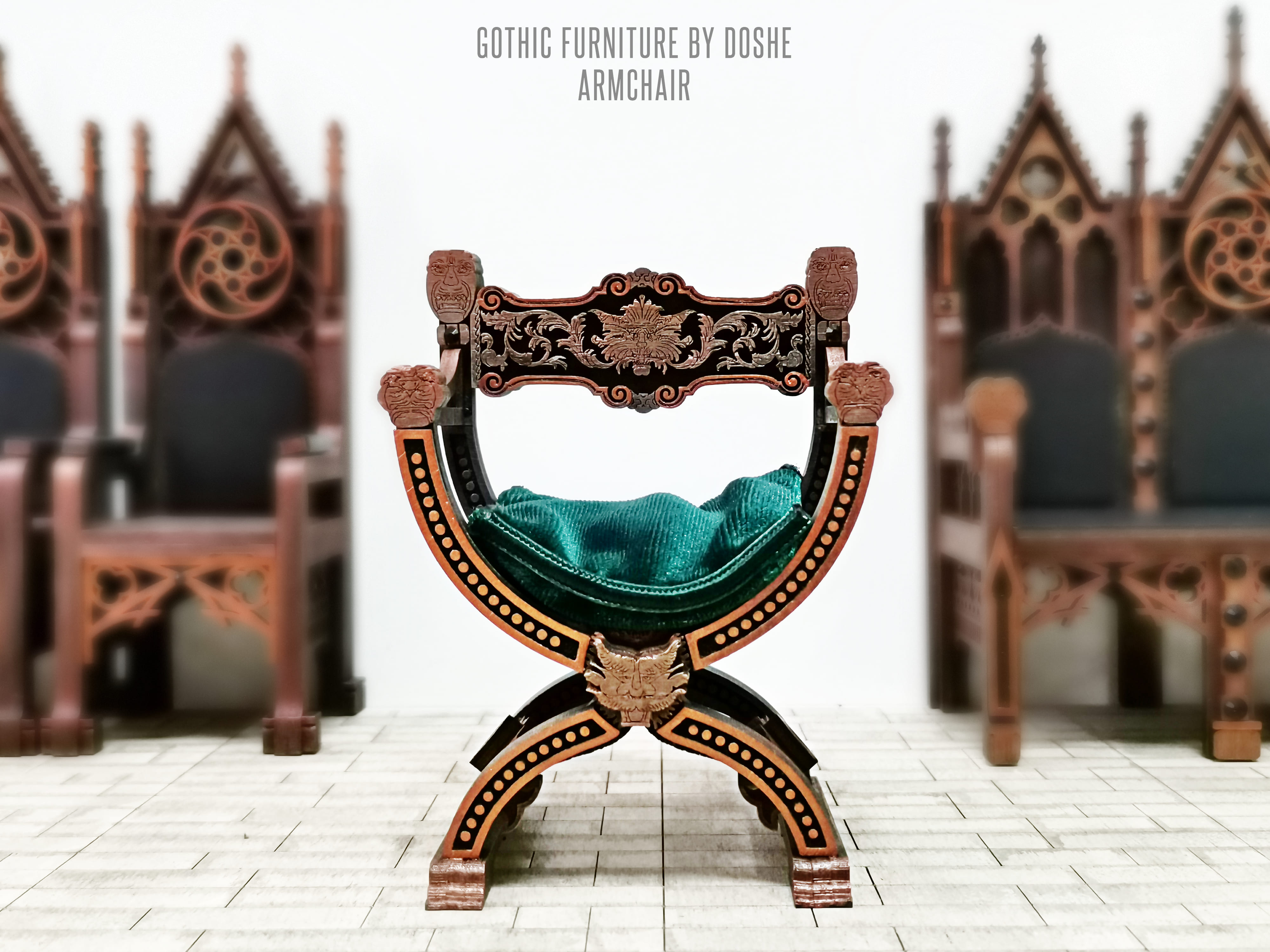 Gothic ARMCHAIR - Exclusive Dollhouse furniture