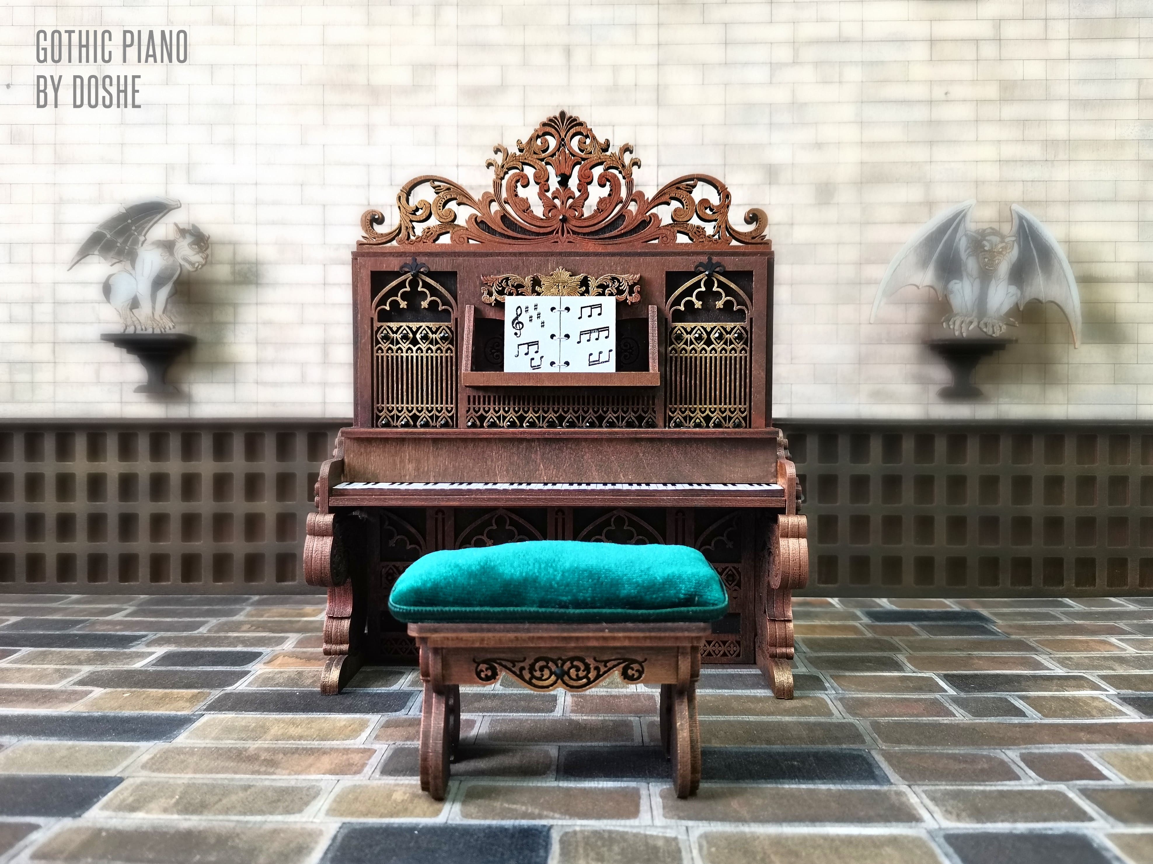 Gothic PIANO - Exclusive Dollhouse furniture