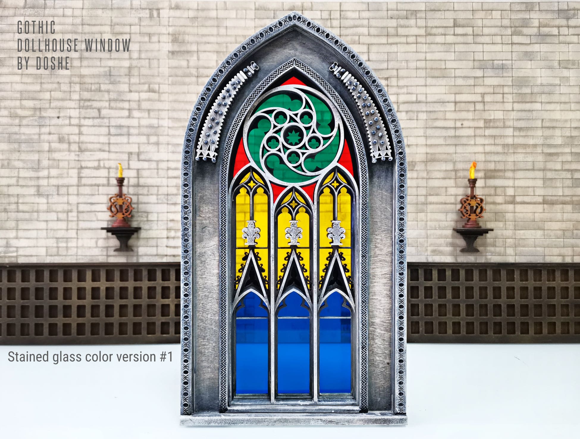 Dollhouse Cathedral Stained glass Window