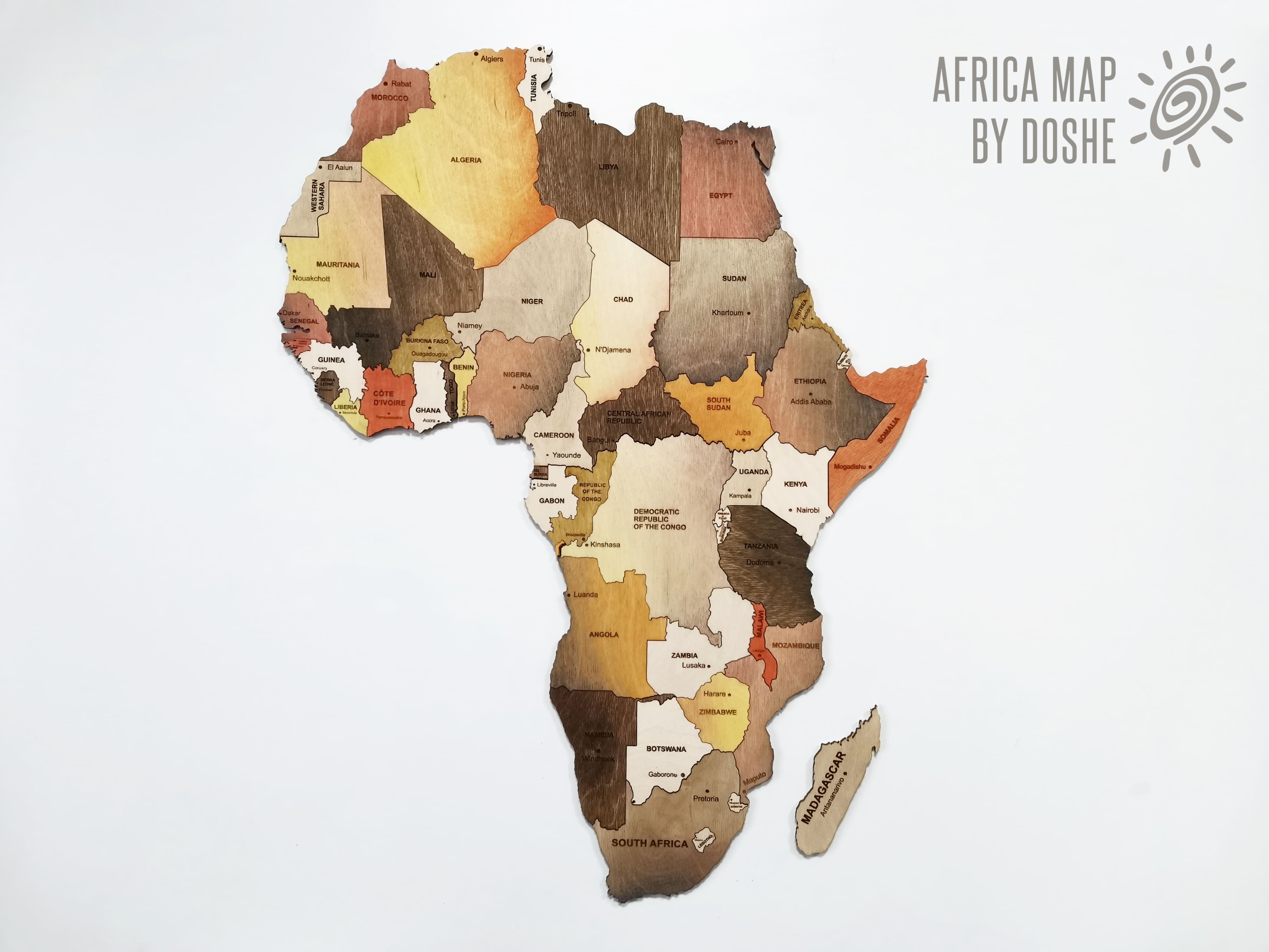 AFRICA MAP Puzzle - Travel map wall decor