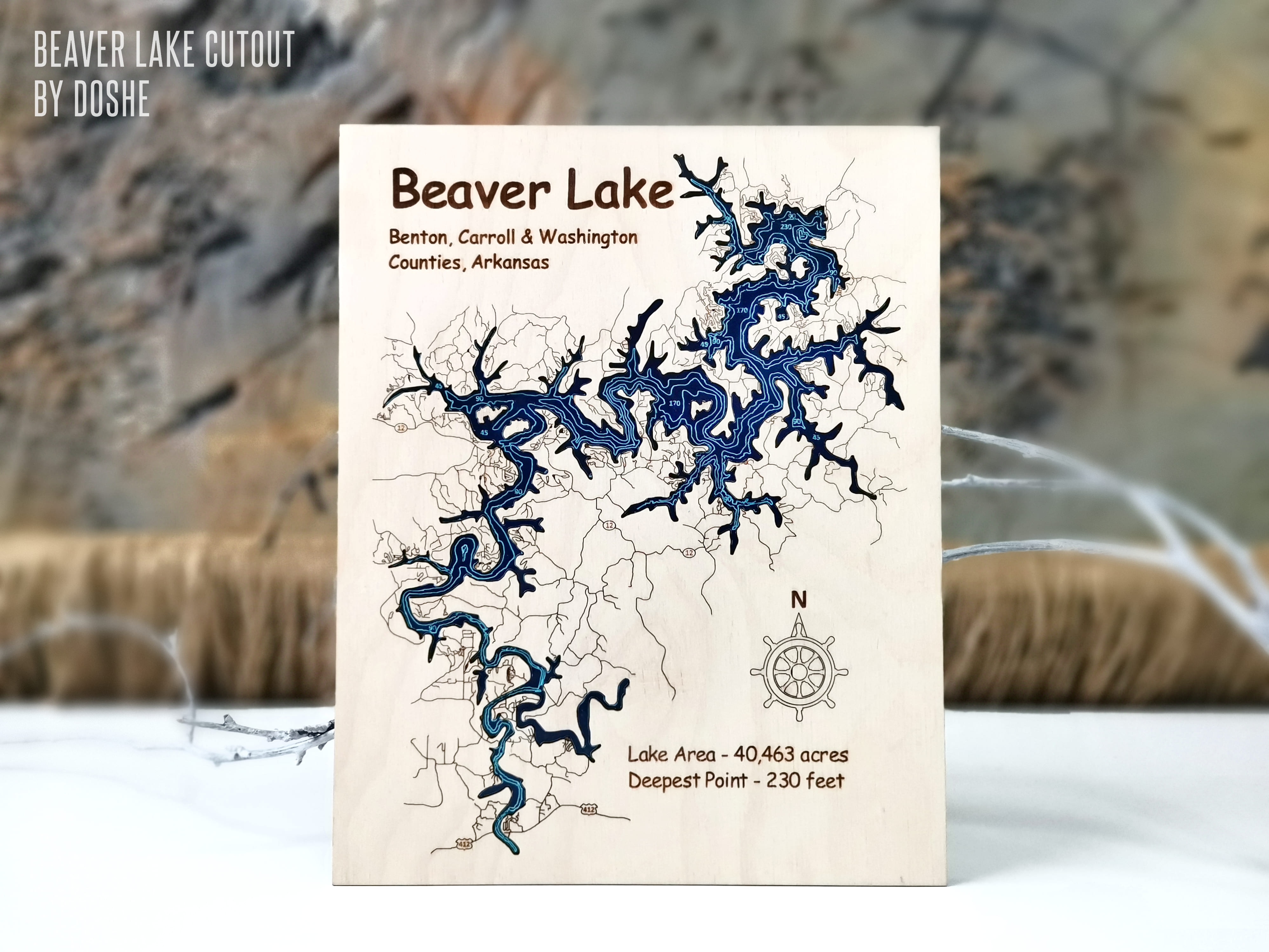 BEAVER LAKE Map gift