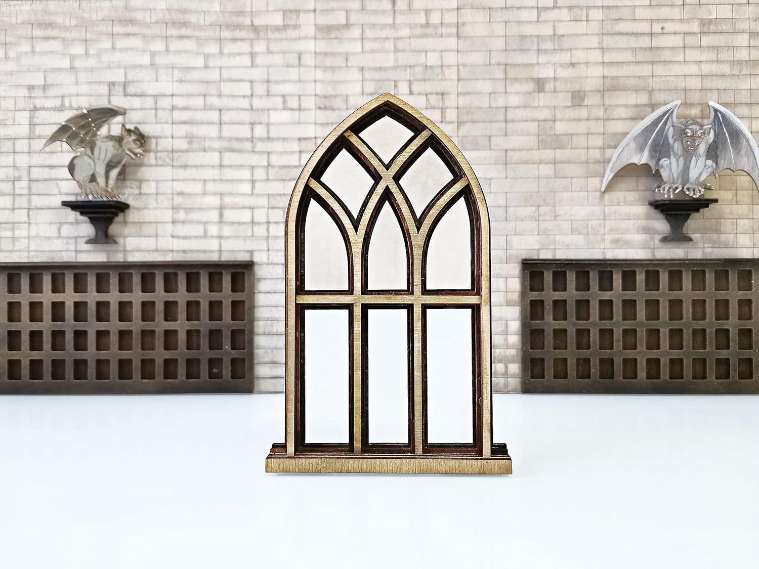 Gothic Dollhouse window - Laser cut wood Dollhouse miniatures