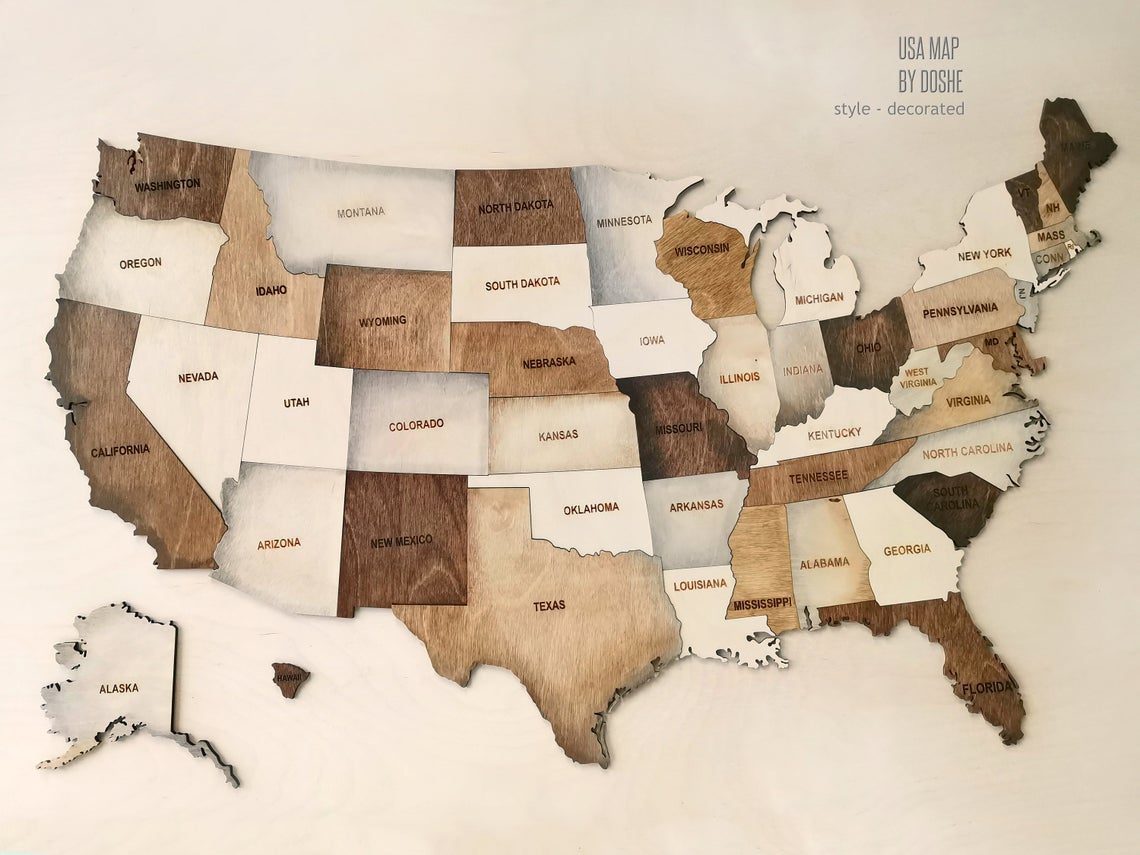US MAP Puzzle - Push pin Travel map wall art — photo 4
