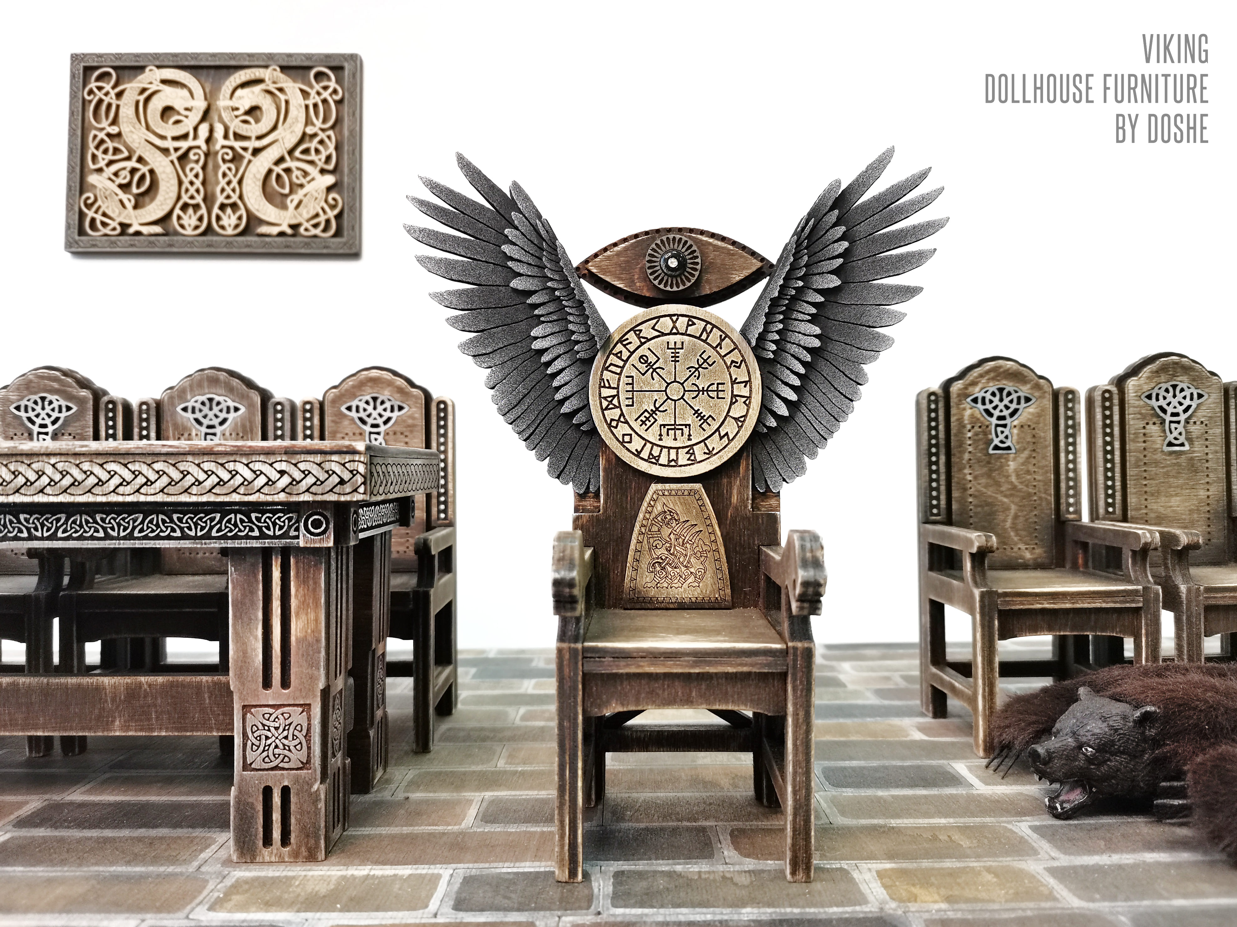 Viking THRONE - Exclusive Scandinavian Dollhouse furniture