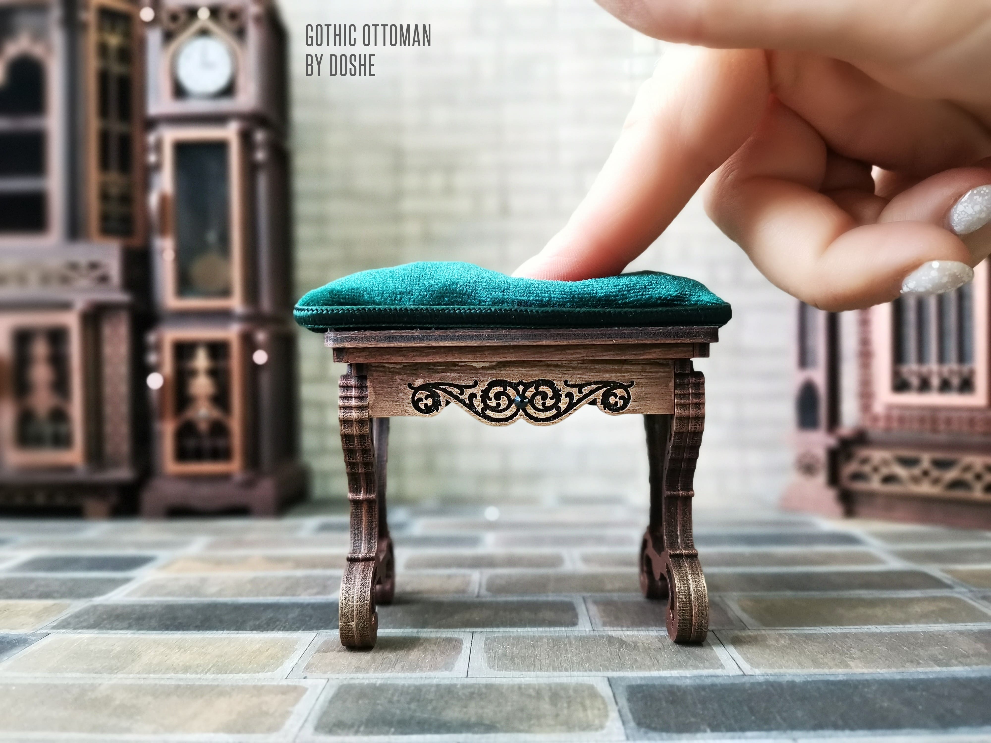 Gothic OTTOMAN - Exclusive Dollhouse furniture