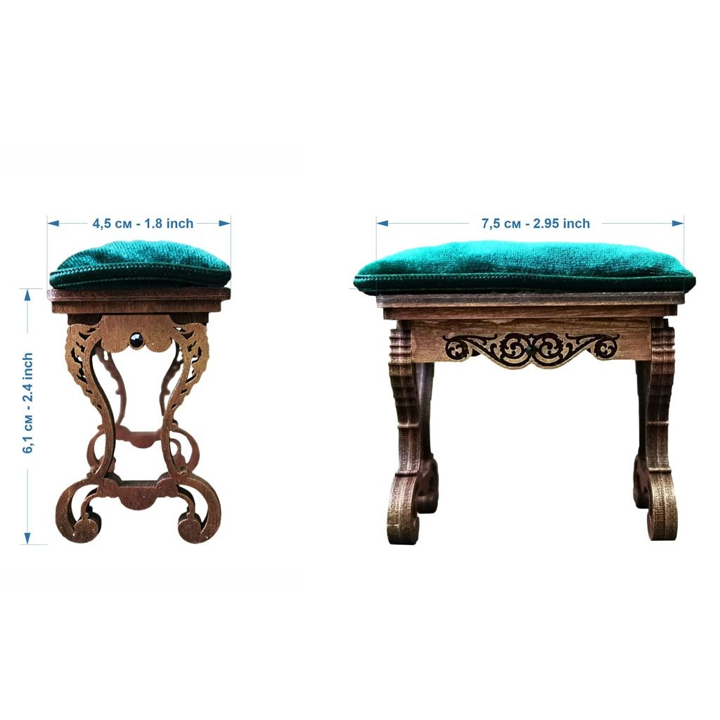 Gothic OTTOMAN - Exclusive Dollhouse furniture — photo 5