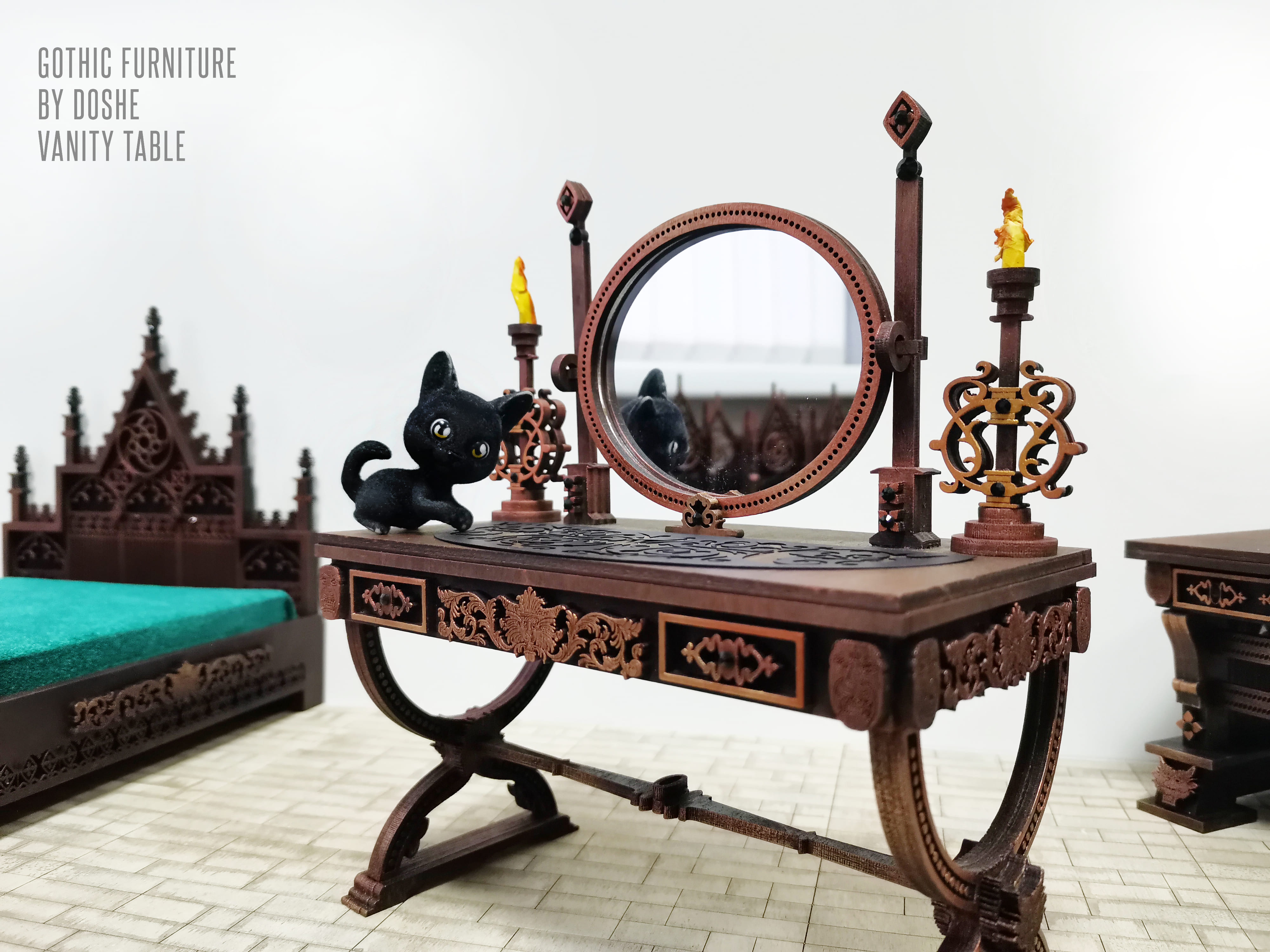 Gothic VANITY TABLE - Exclusive Dollhouse furniture