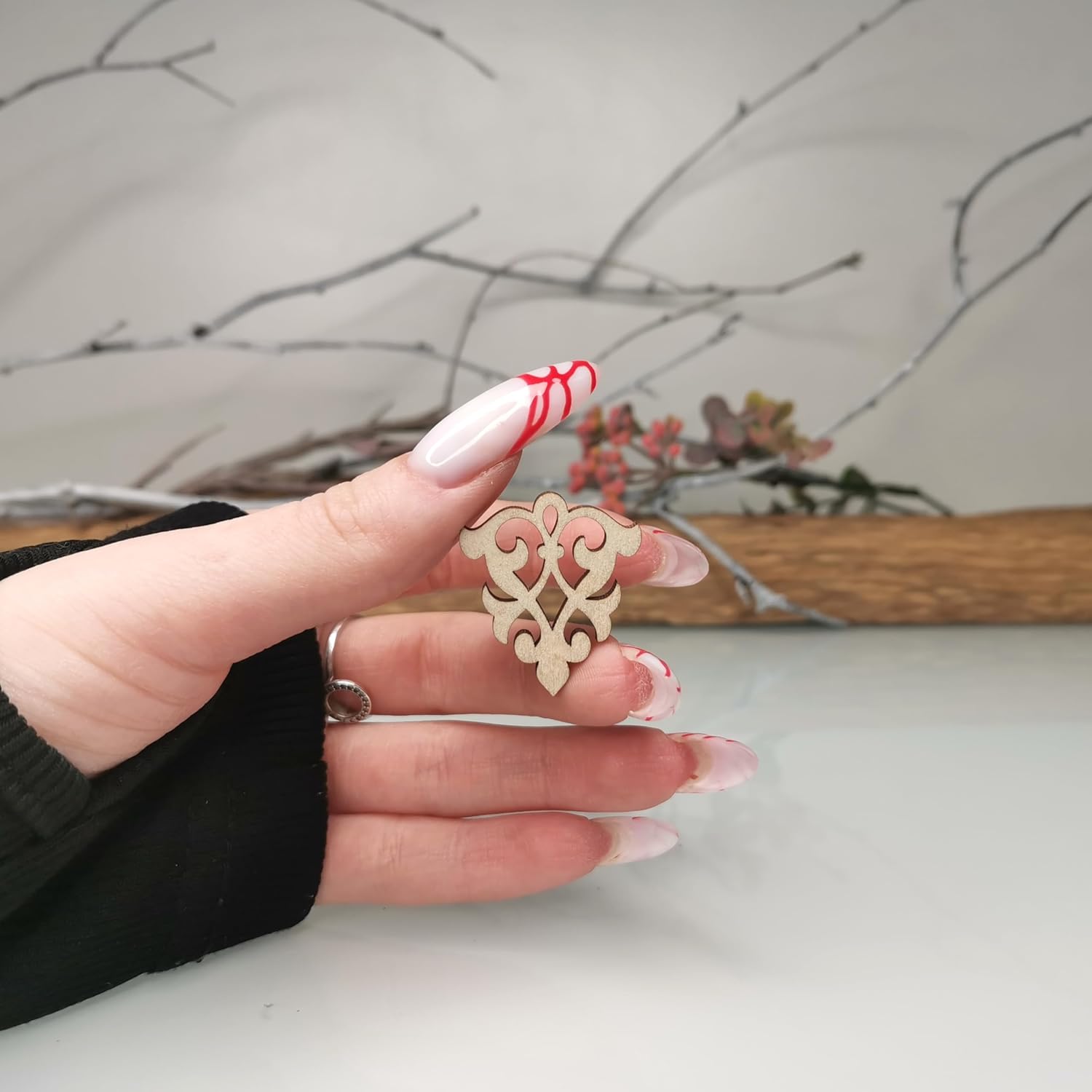 Laser Cut Wood Ornaments #44 (SET 10)