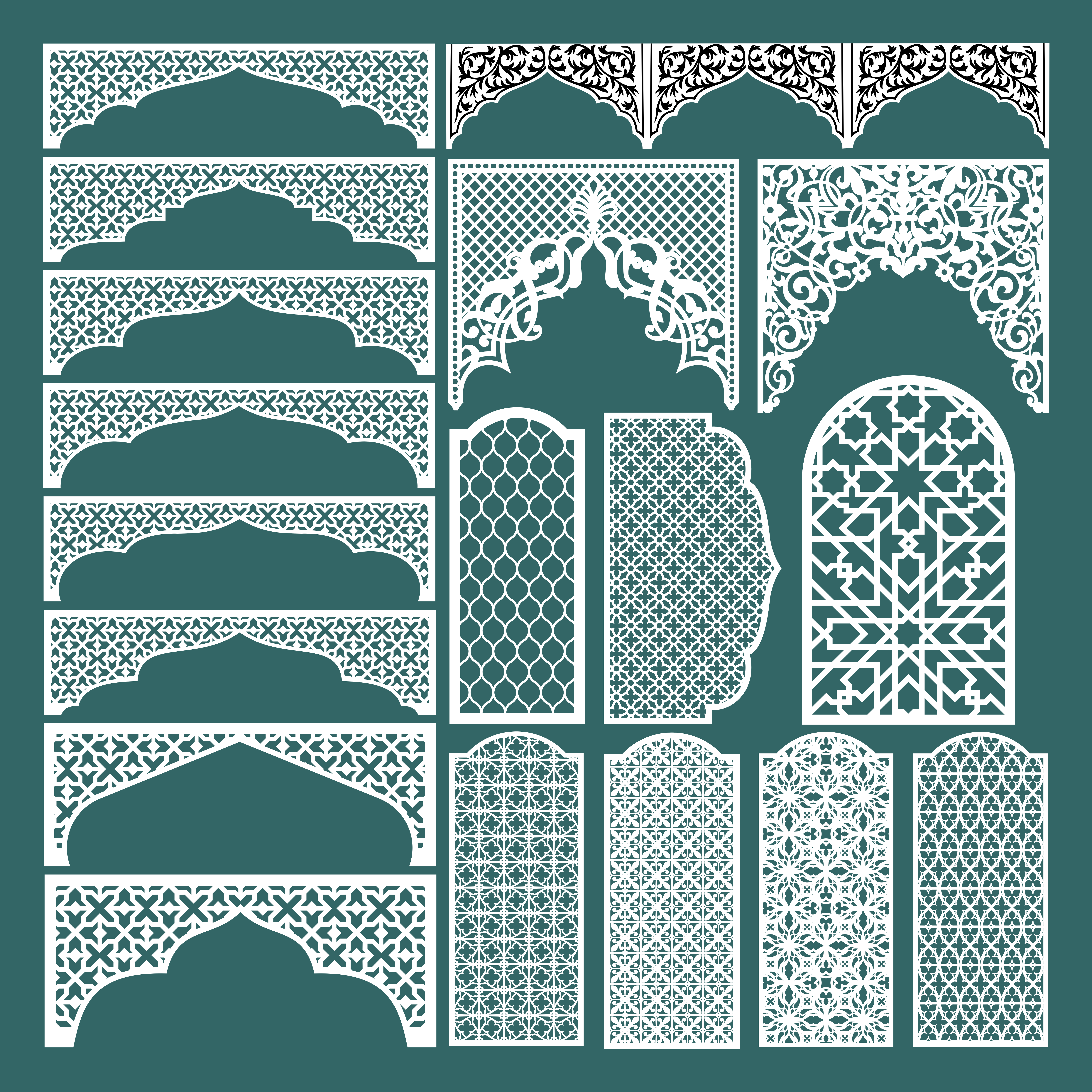 ARCHES 18 SVG files for laser cutting trees, provided in various formats such as SVG, PDF, EPS, and AI